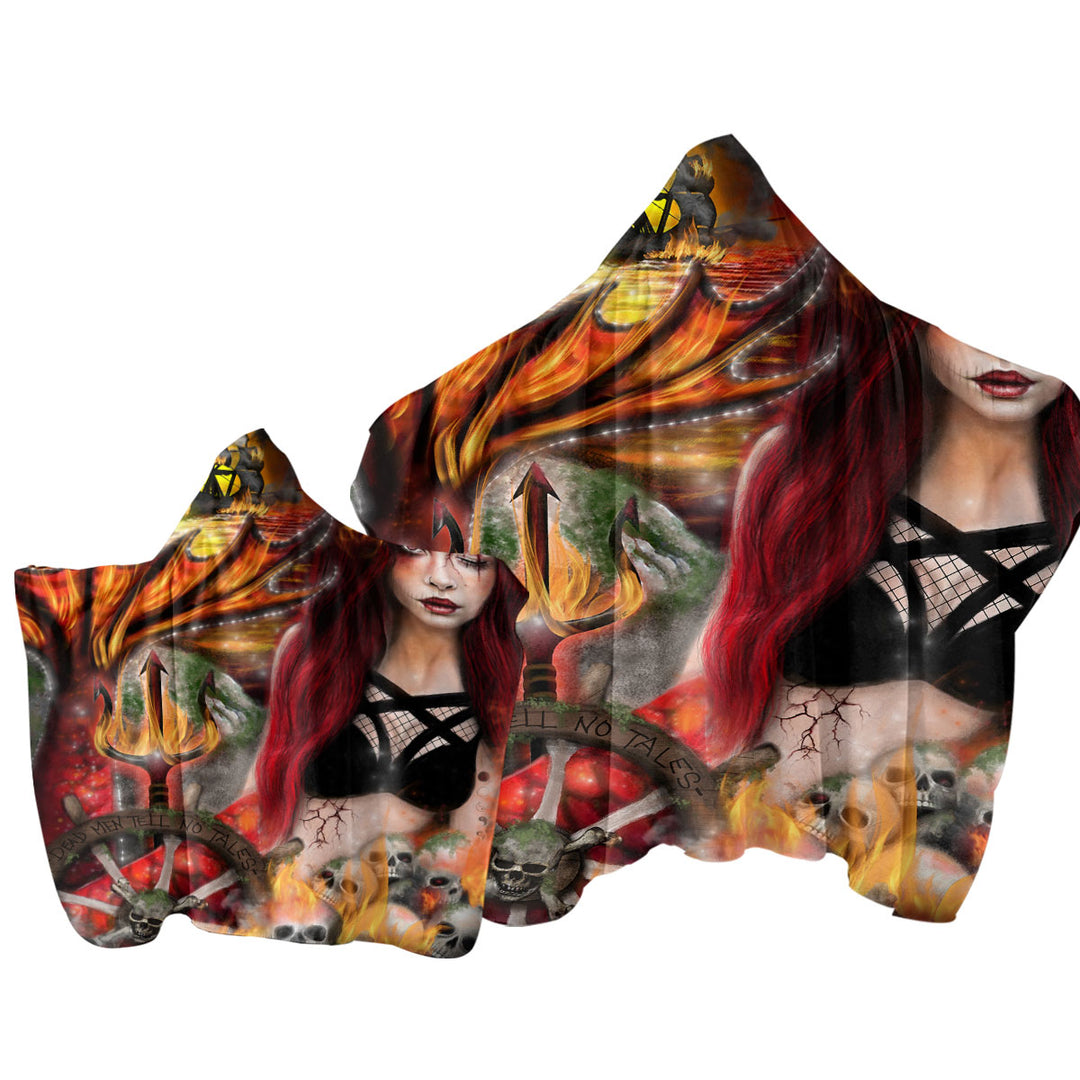 Blaze the Banished Beautiful Goth Girl Towel with Hood