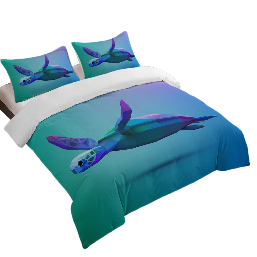 Blue 3D Turtle Duvet Covers