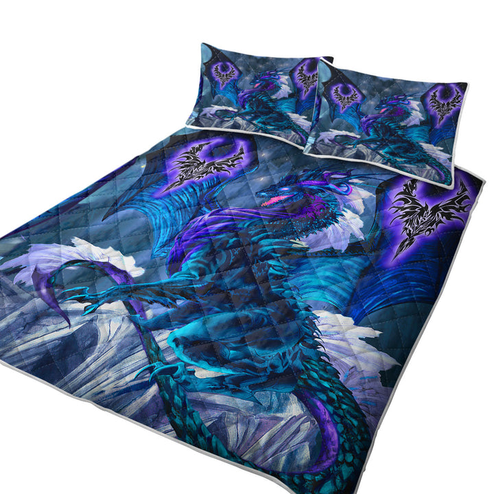 Blue Dragon of Fate Fantasy Creatures Quilts