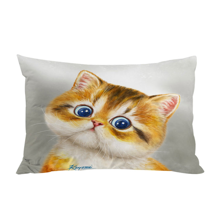 Blue Eyes Ginger Kitten Cat Pillowcases
