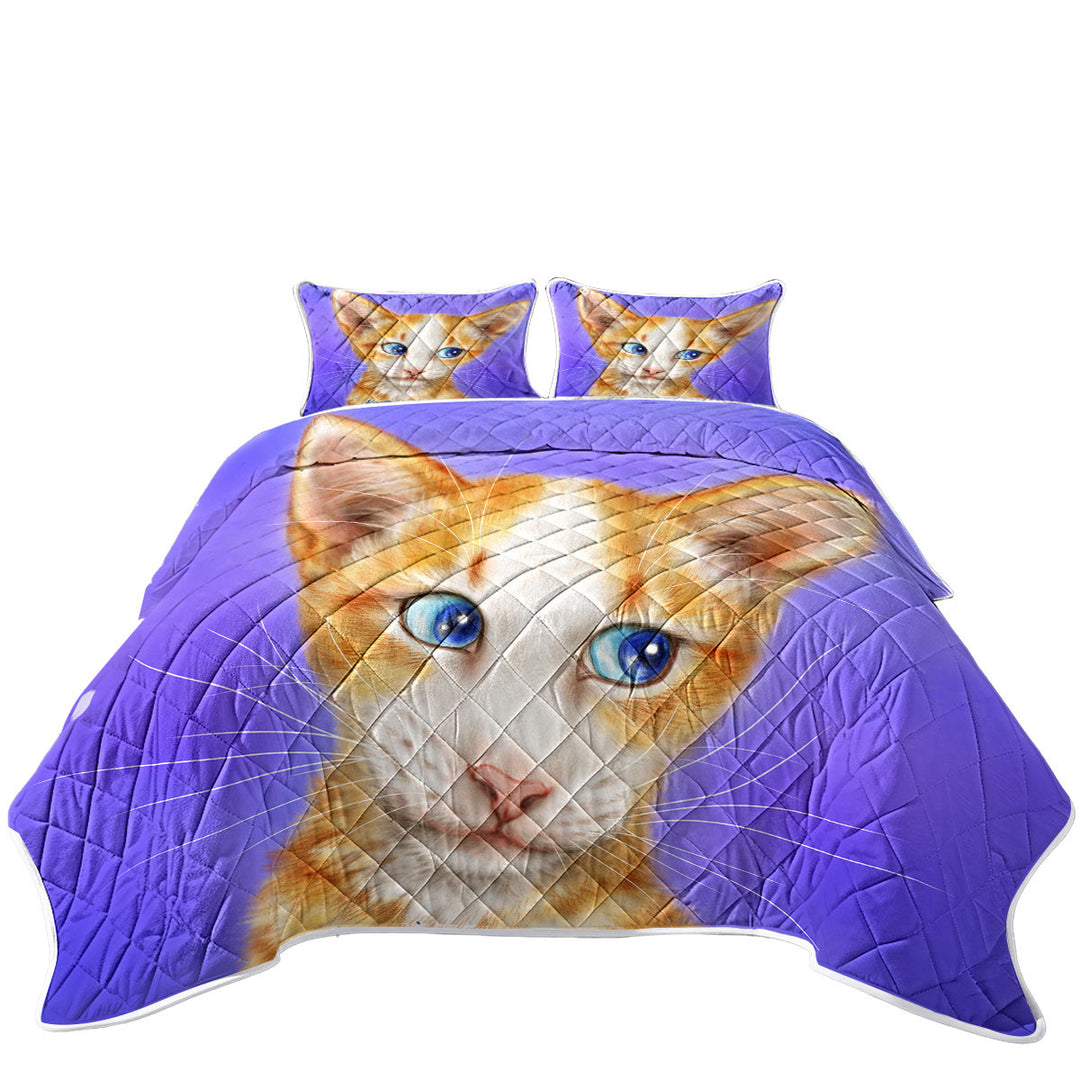 Blue Eyes Ginger Kitten Cats Art Drawings Quilt Stores Near Me
