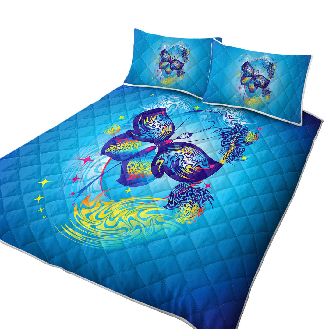 Blue Fairy Tale Butterfly Character Quilts