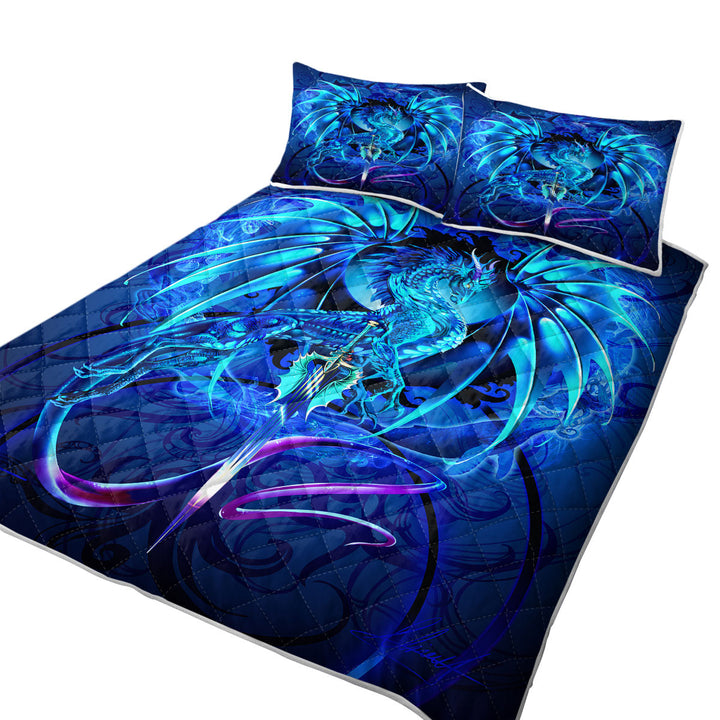 Blue Fantasy Weapon Dragon Sword Sea Blade Coverlets