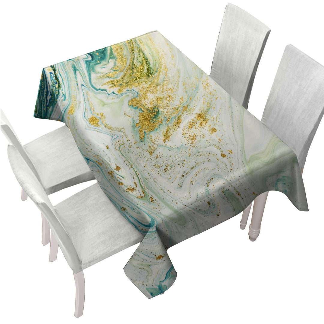 Blue Greyish and Golden Marble Custom tablecloths