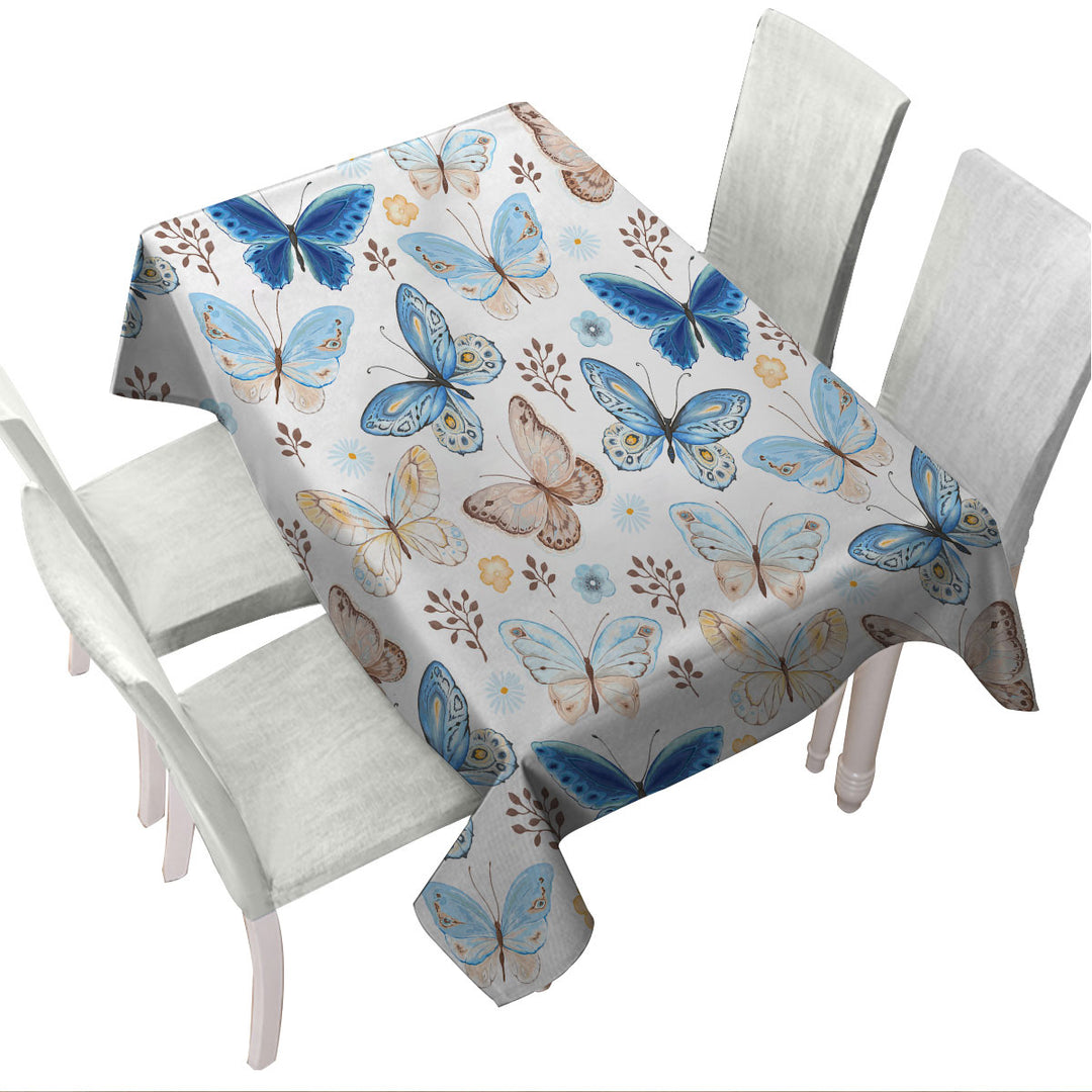 Blue Hues Butterflies Tablecloth