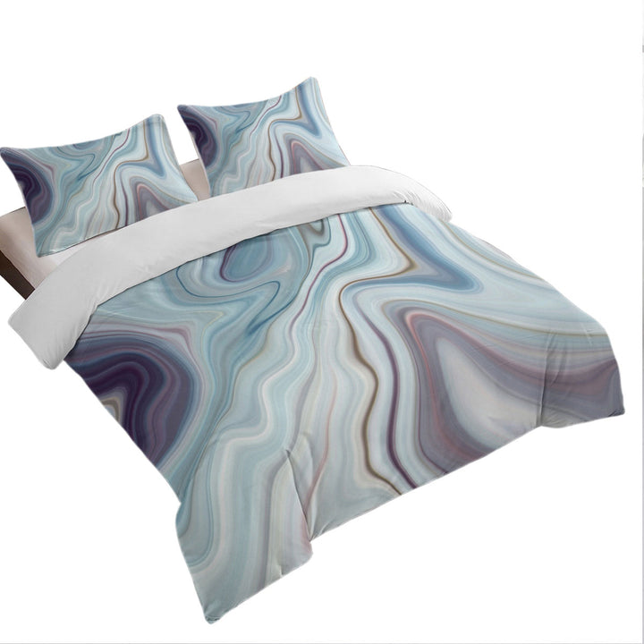 Blue Hues Marble Twin Duvet Covers