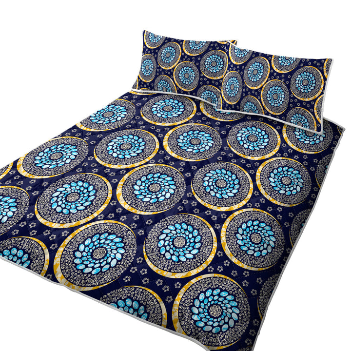 Blue Oriental Illusion Coverlet