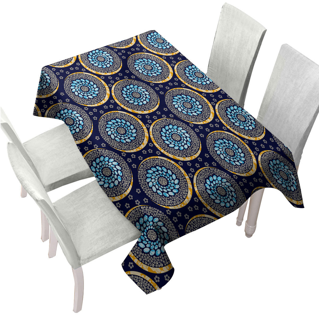 Blue Oriental Illusion Custom table Covers