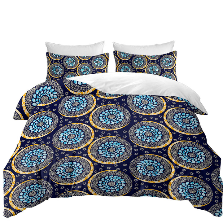 Blue Oriental Illusion Duvet Cover Queen