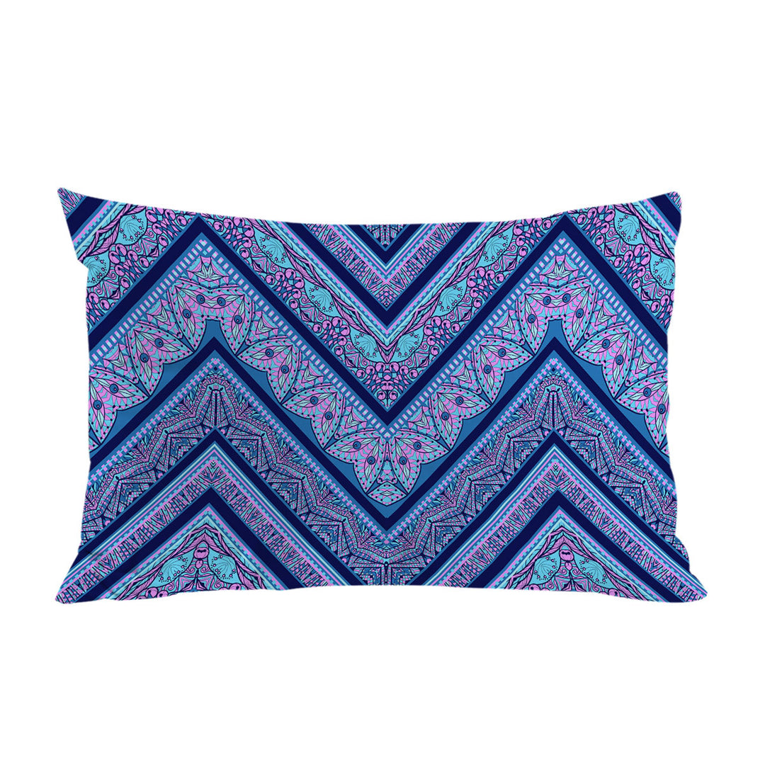 Bluish Purple Oriental Design Pillow Cases