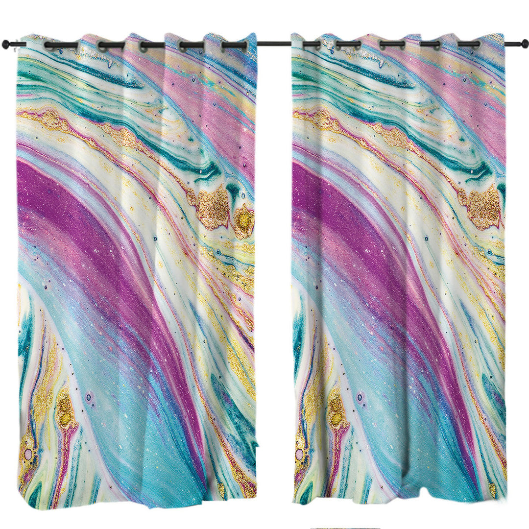 Bluish Purplish Marble Curtains