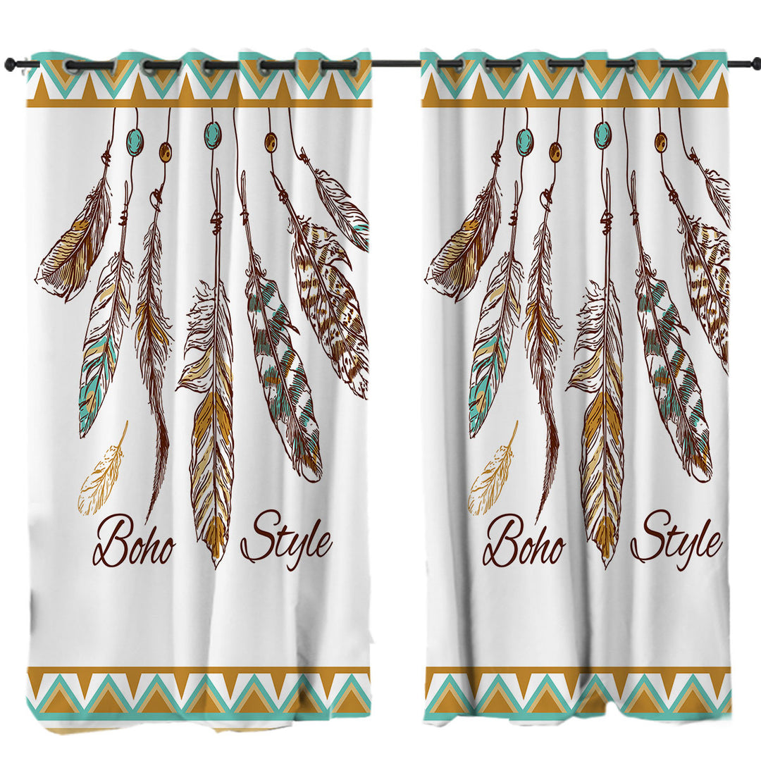 Boho Style Feathers Curtain