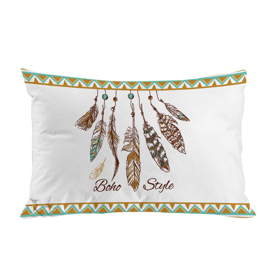 Boho Style Feathers Pillow Cases