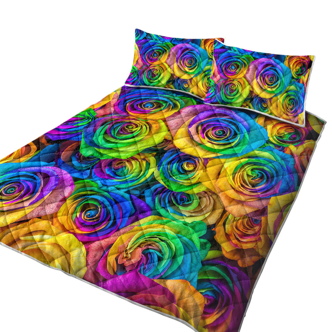 Bouquet of Colorful Roses Coverlets