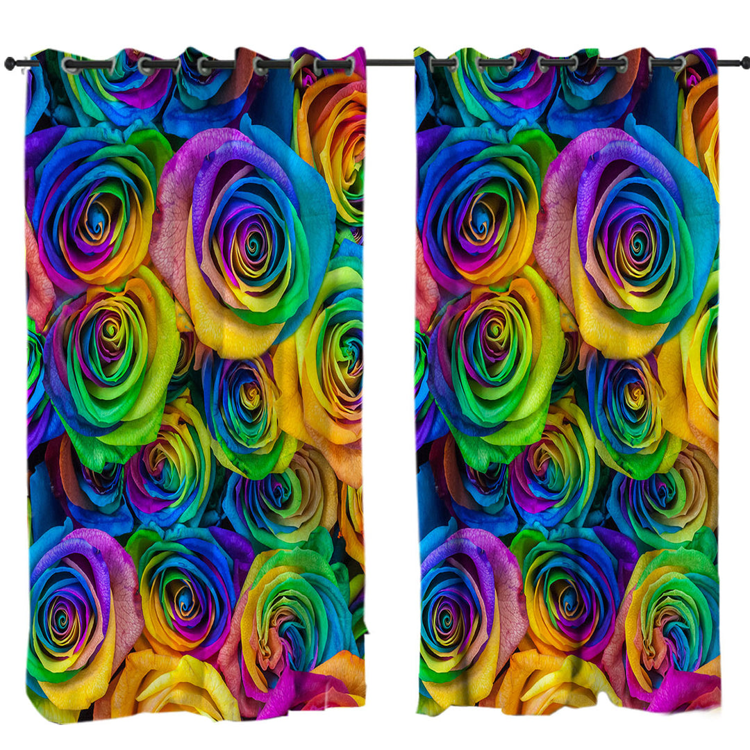 Bouquet of Colorful Roses Drapes and Curtains