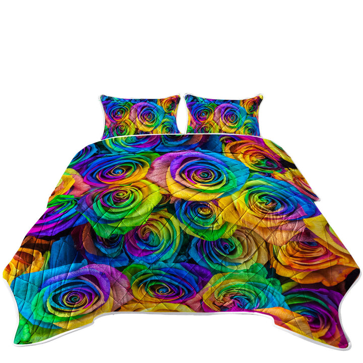 Bouquet of Colorful Roses Quilt