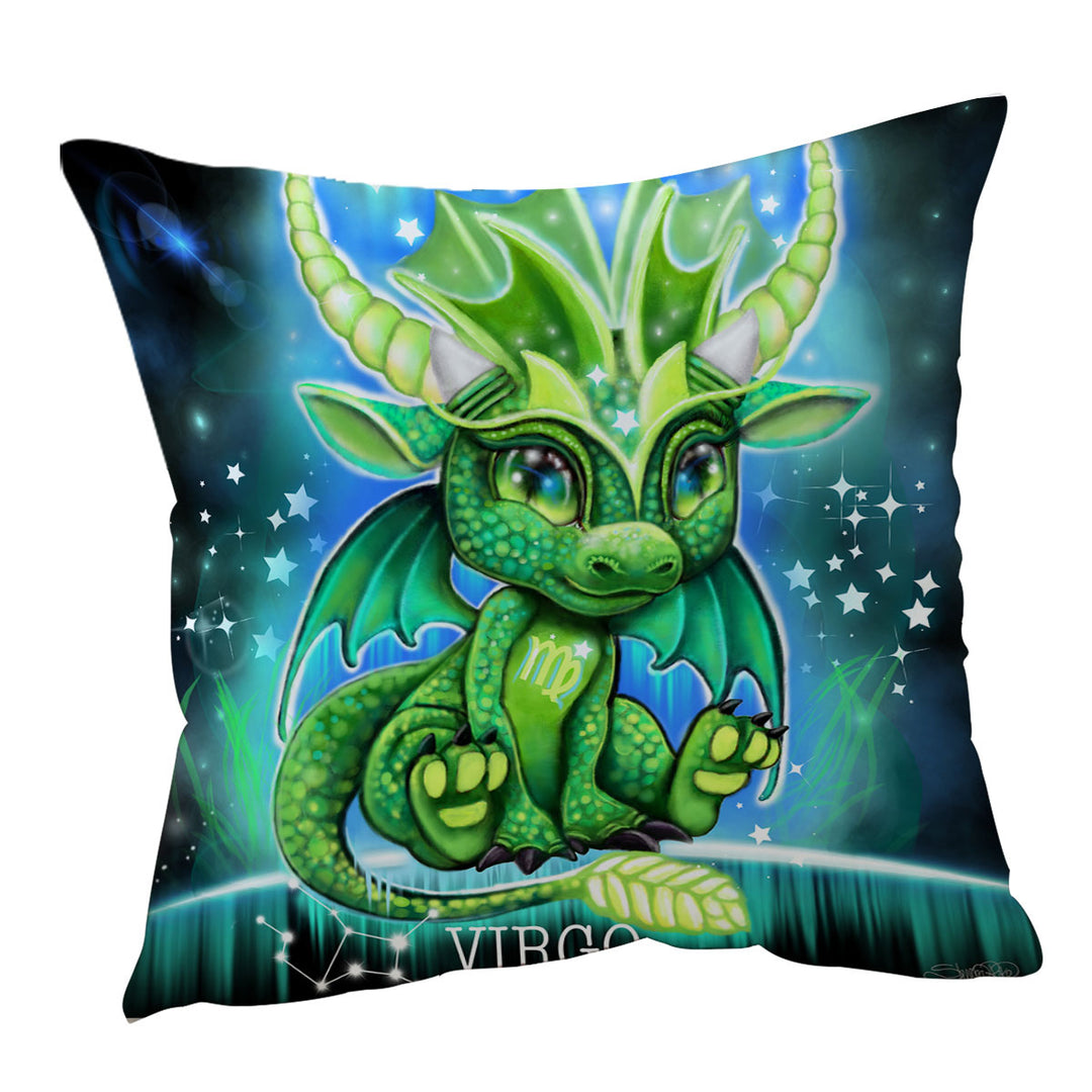 Boys Throw Pillows Cute Virgo Lil Dragon