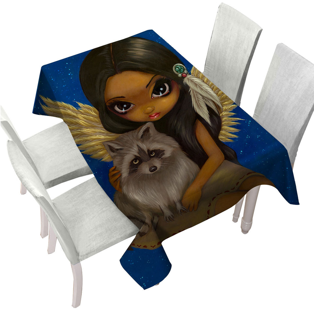 Brother Raccoon Native American Angel Custom table Covers