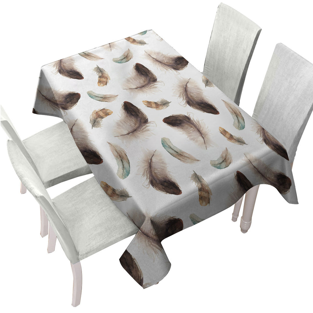 Brown Feathers Table Cover