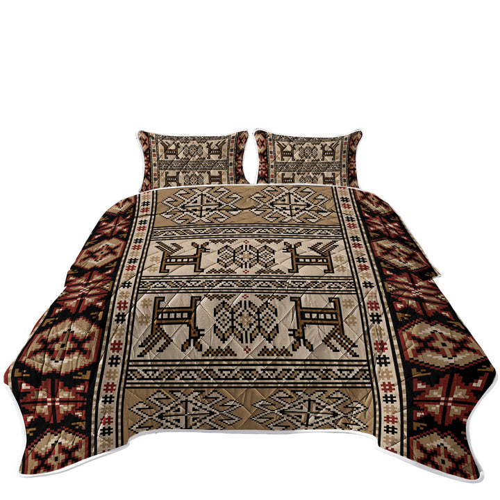 Brown Hues Aztec Pattern Quilts