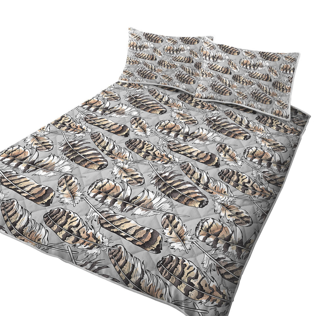Brownish Feathers Quilts