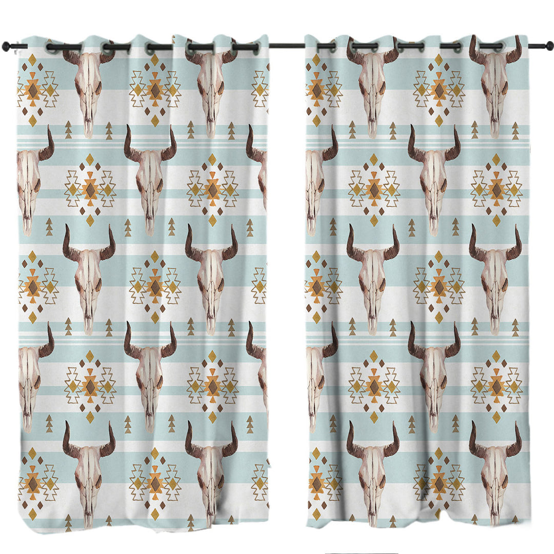 Bull Skull Pattern Drapery