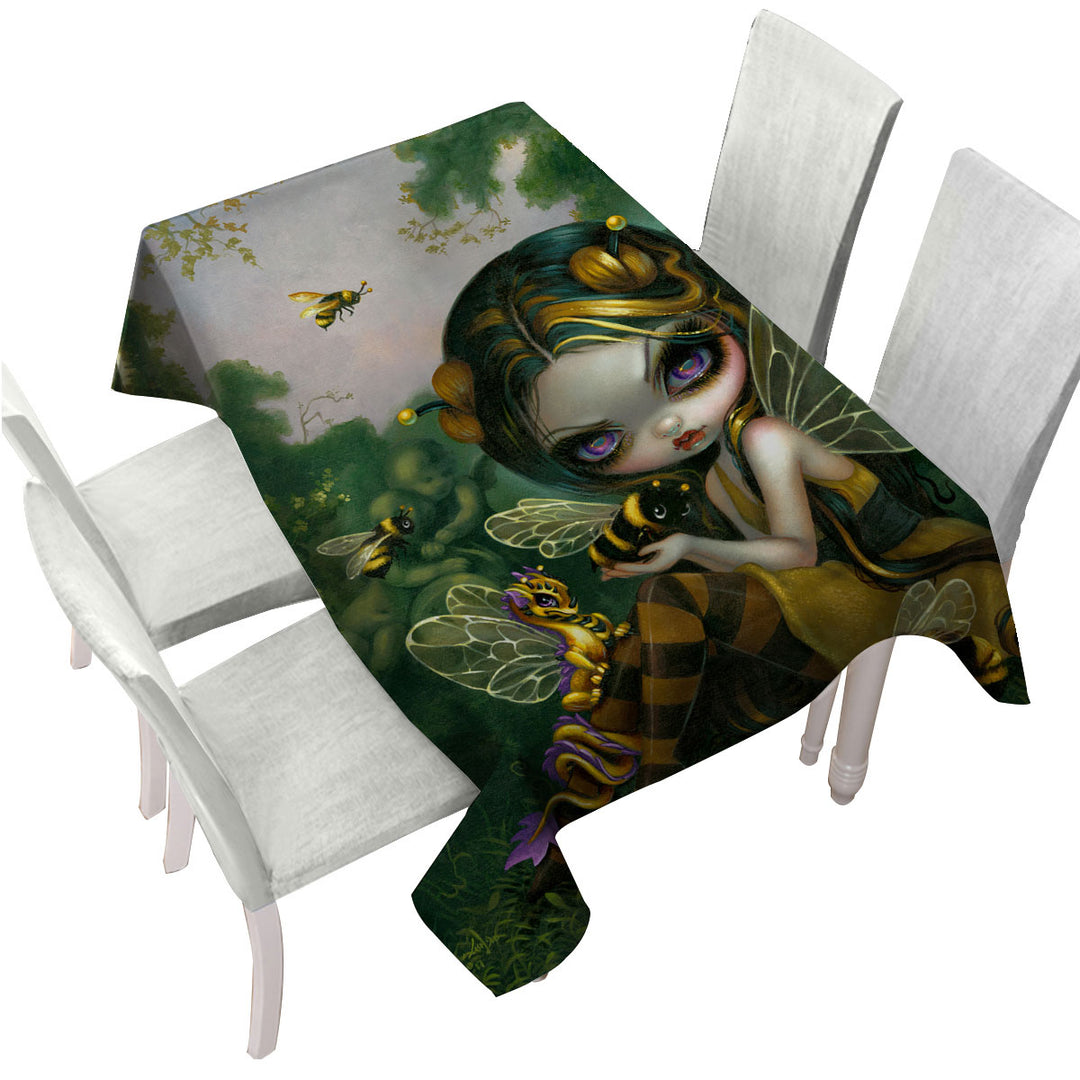 Bumblebee Dragonling and Bee Fairy Custom table cloth
