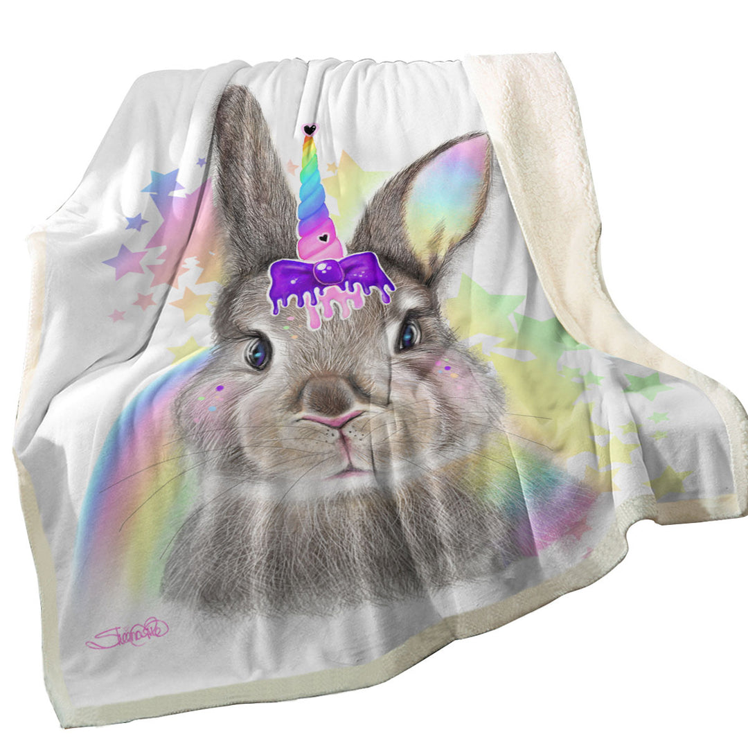 Bunnicorn Cute Children Design Bunny Throws