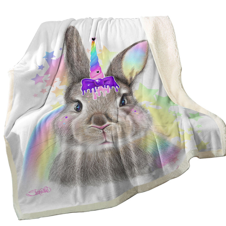 Bunnicorn Cute Children Design Bunny Throws