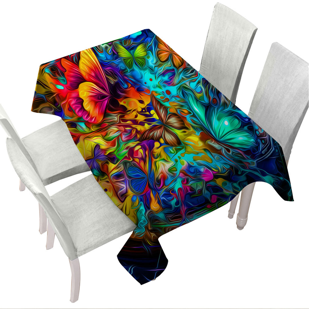 Butterflies Crazy Design Tablecloth