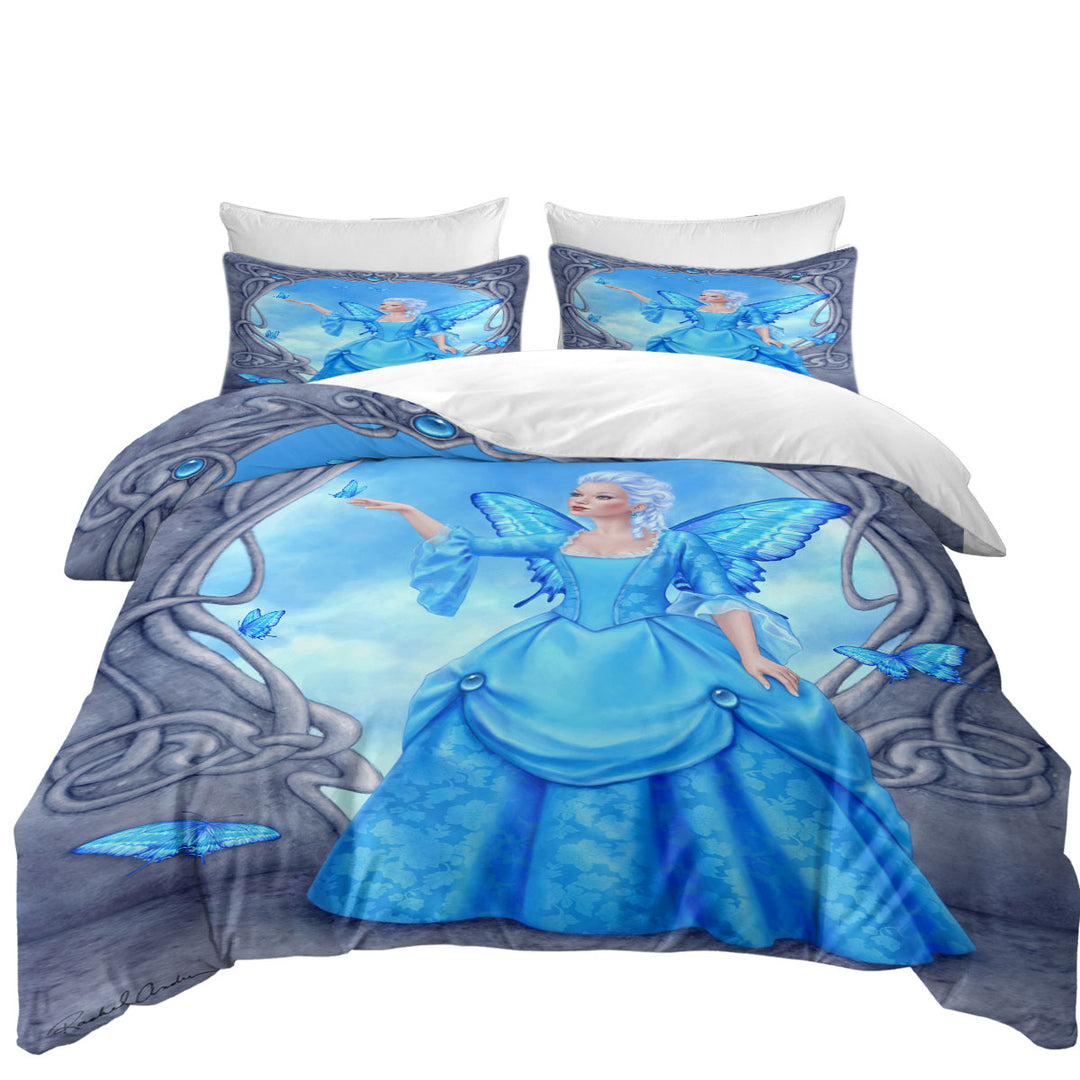 Butterflies and Blue Topaz Butterfly Girl full Size Duvet Cover