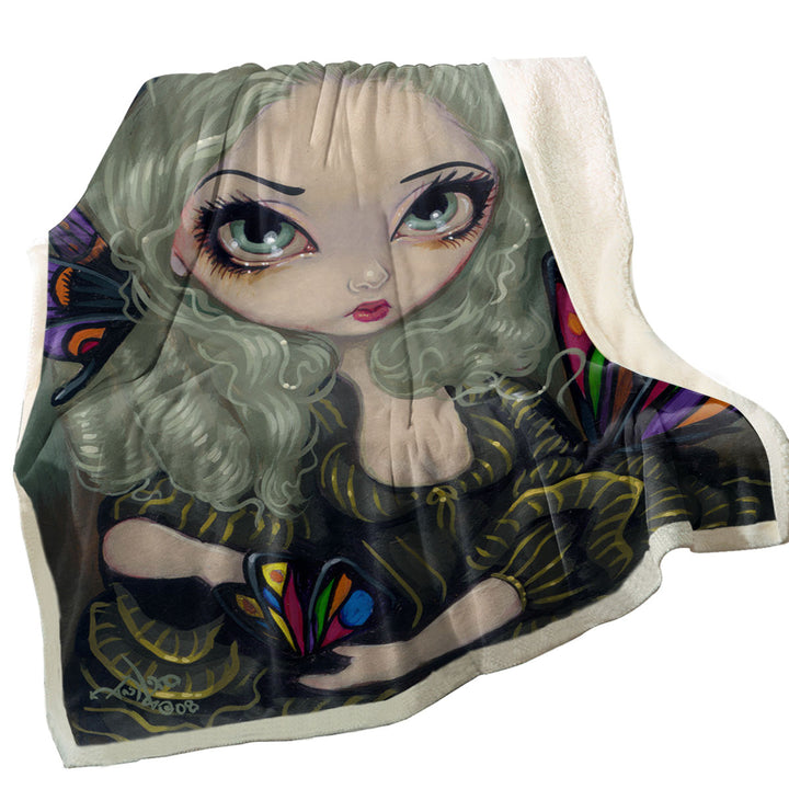 Butterflies in My Hair Beautiful Maiden Fleece Blankets