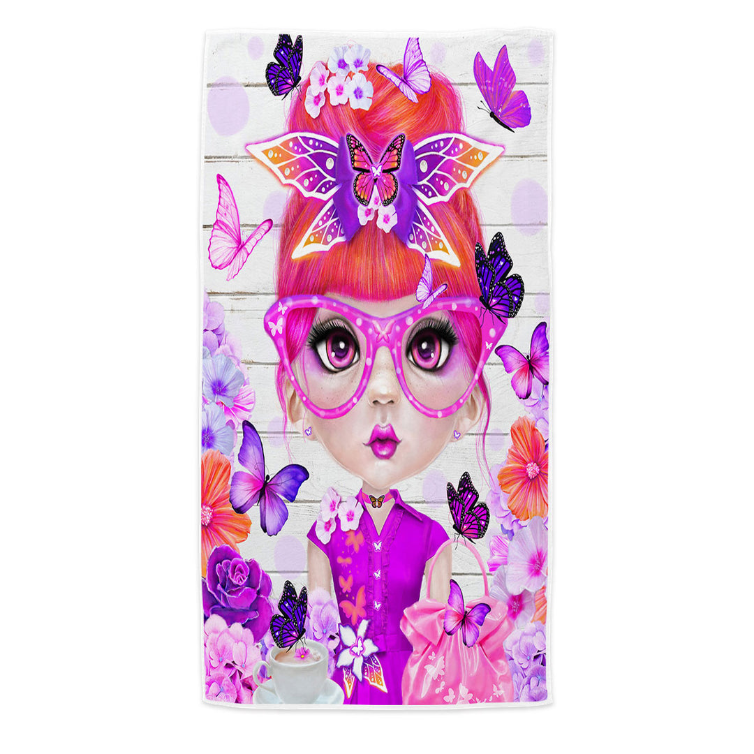 Butterfly Collector Brielle Pinkish Girl Microfiber Beach Towel Trends This Year