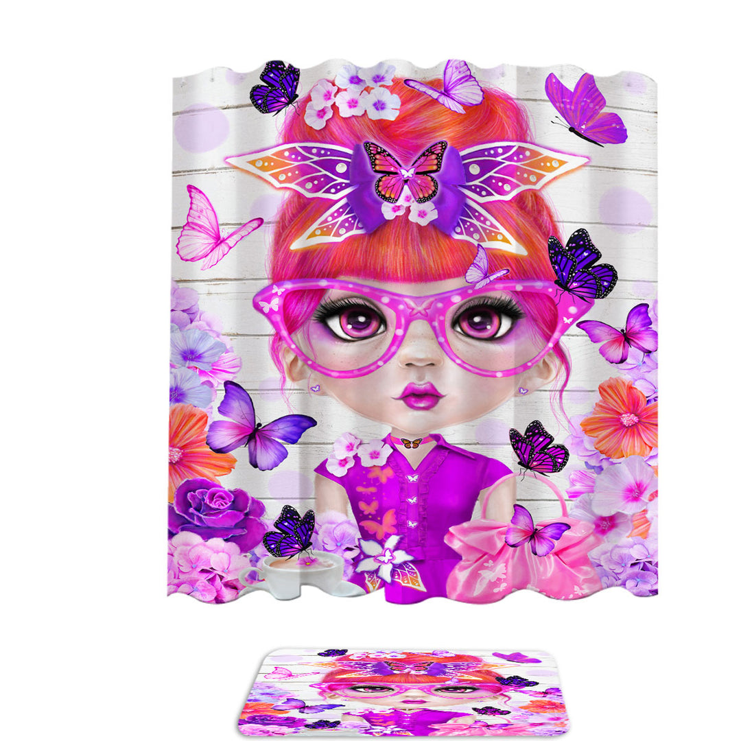 Butterfly Collector Brielle Pinkish Girl Shower Curtains Trends This Year
