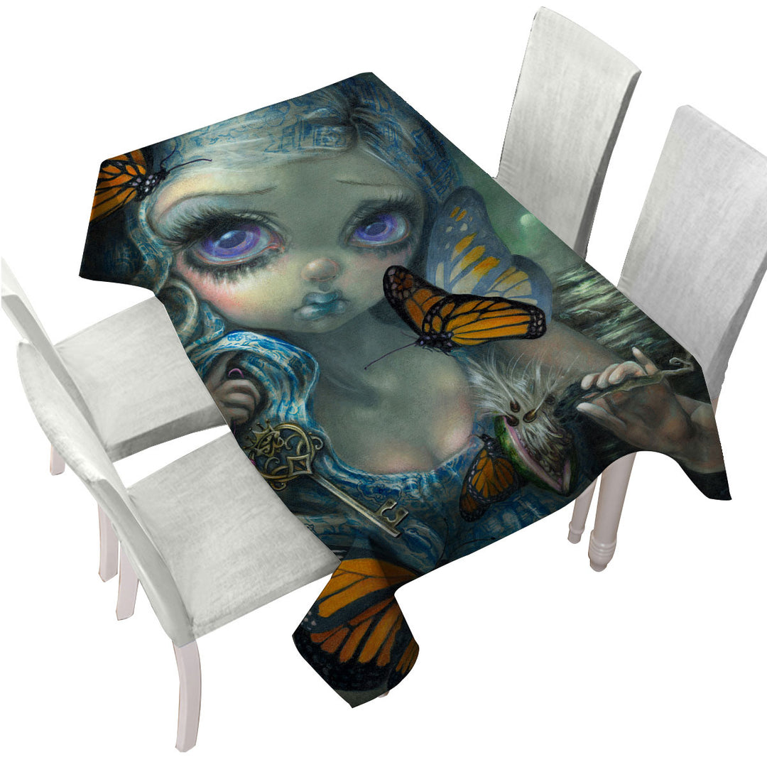 Butterfly Effect Blue Willow Pattern Maiden Tablecloths