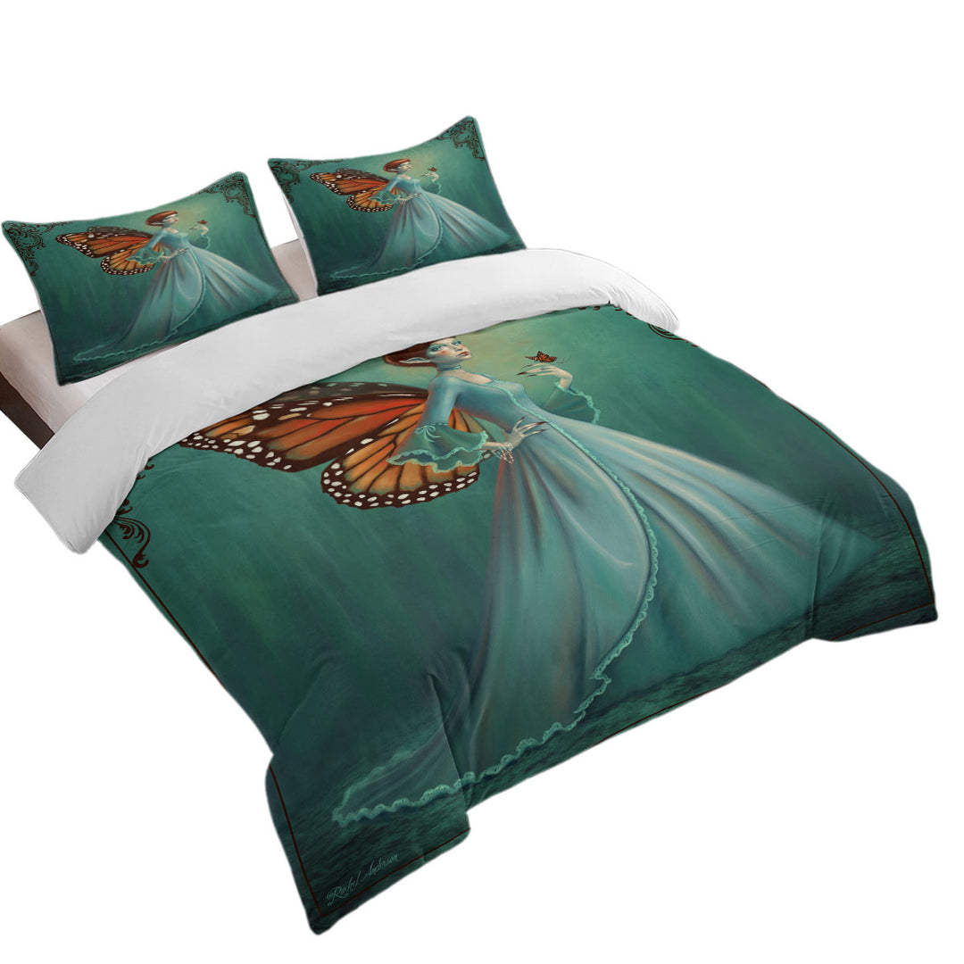 Butterfly Elf Woman Cool Fantasy Monarch Coverlet