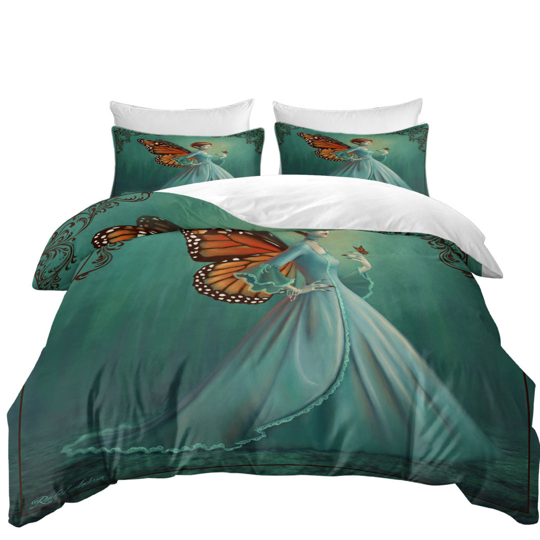 Butterfly Elf Woman Cool Fantasy Monarch Coverlets