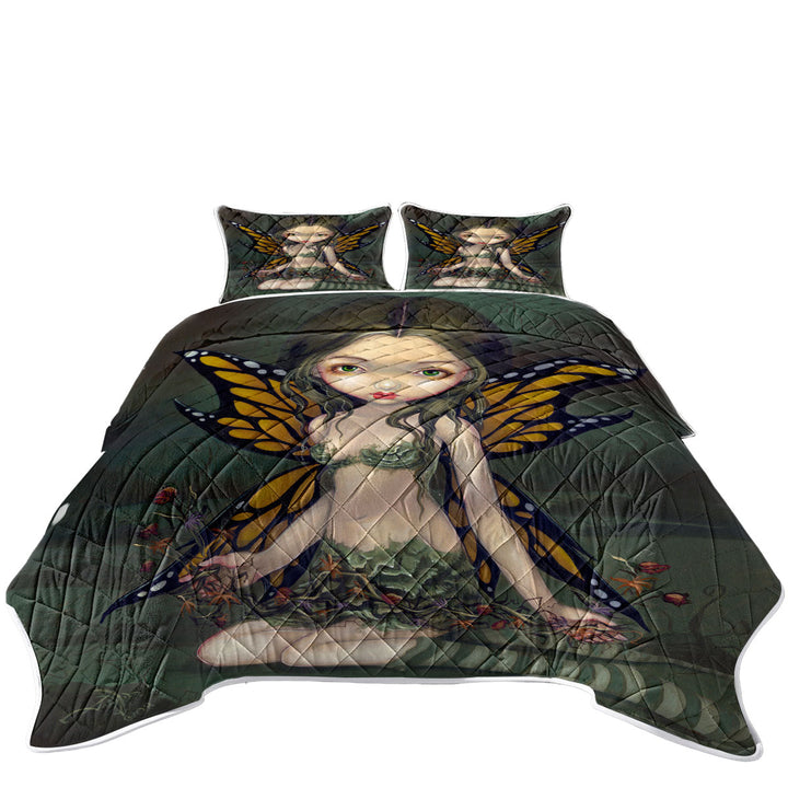 Butterfly Fairy with Dried Flowers Quilt