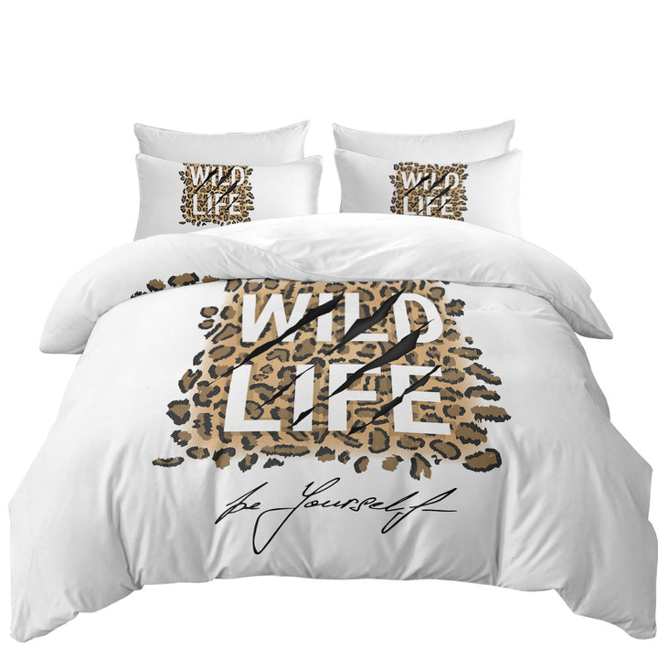 California King Duvet Cover with Inspiring Leopard Skin Pattern