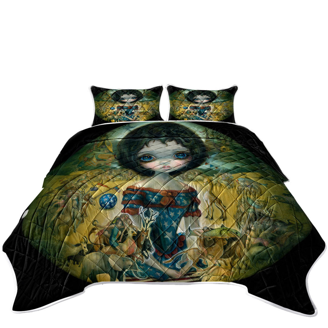 California King Quilt Sets with Art Painting Bosch Circus Girl