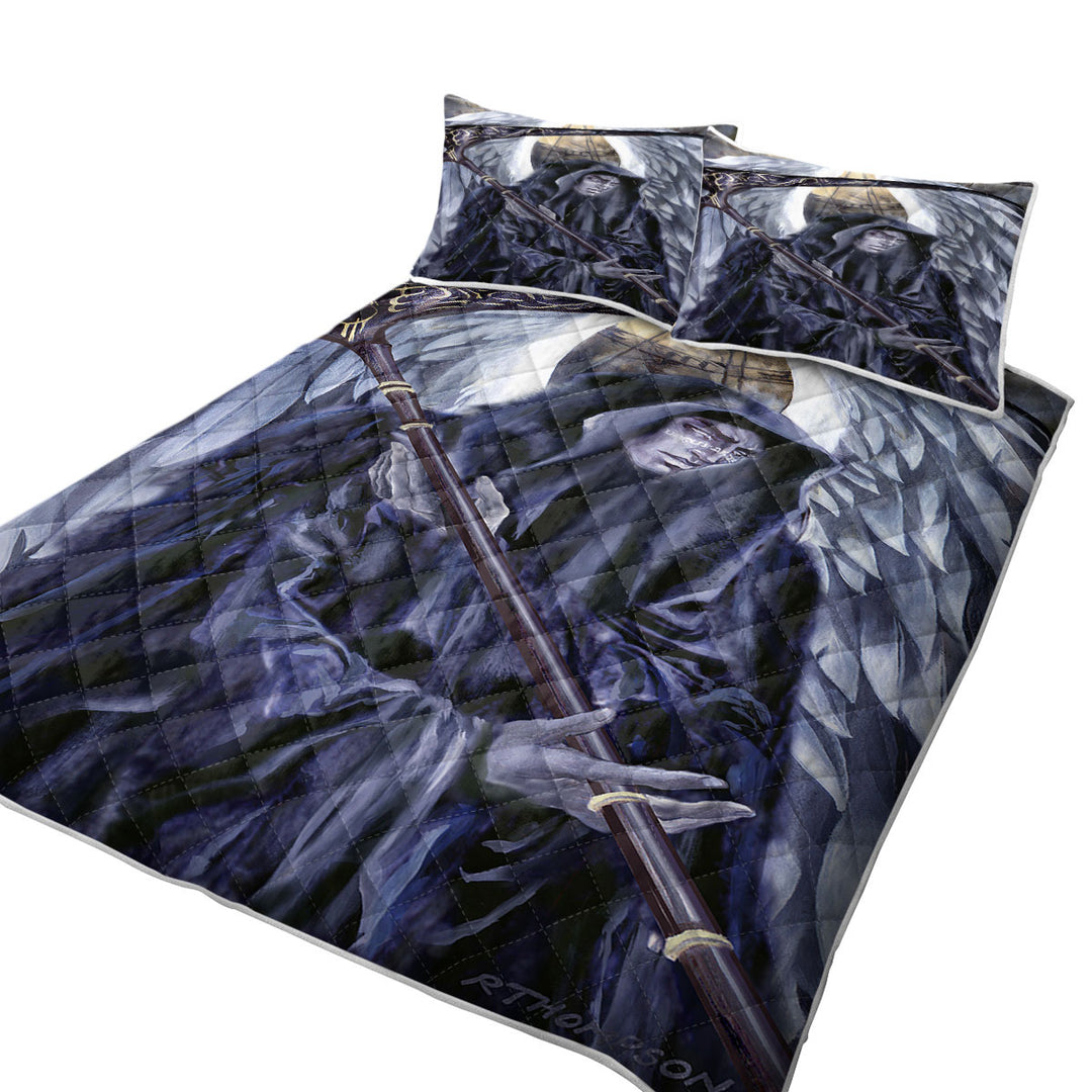 California King Quilt Sets with Azriel Cool Angel of Death Dark Art Drawing