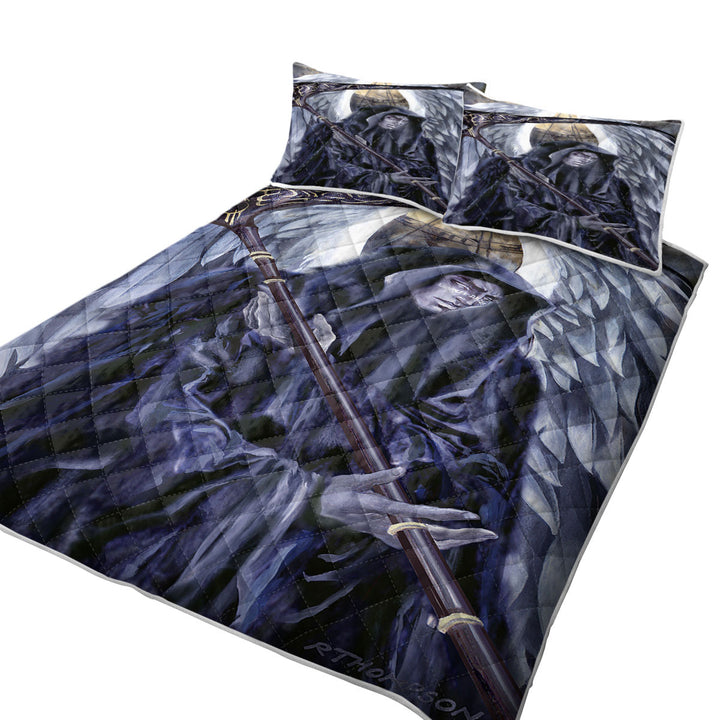 California King Quilt Sets with Azriel Cool Angel of Death Dark Art Drawing