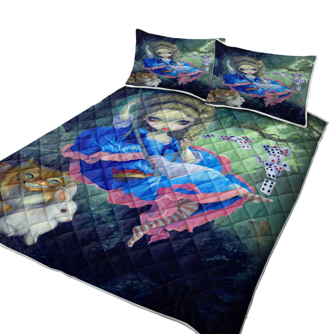 California King Quilt Sets with Cool Fantasy Alice in Fragonard_s Swing
