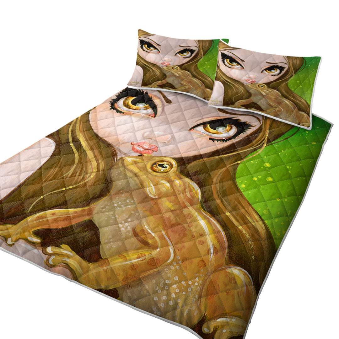California King Quilt Sets with Faces of Faery _28 Swamp Girl and Frog