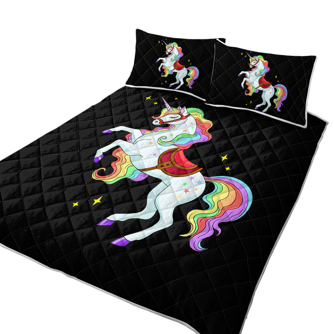 California King Quilt Sets with Impressive Rainbow Unicorn