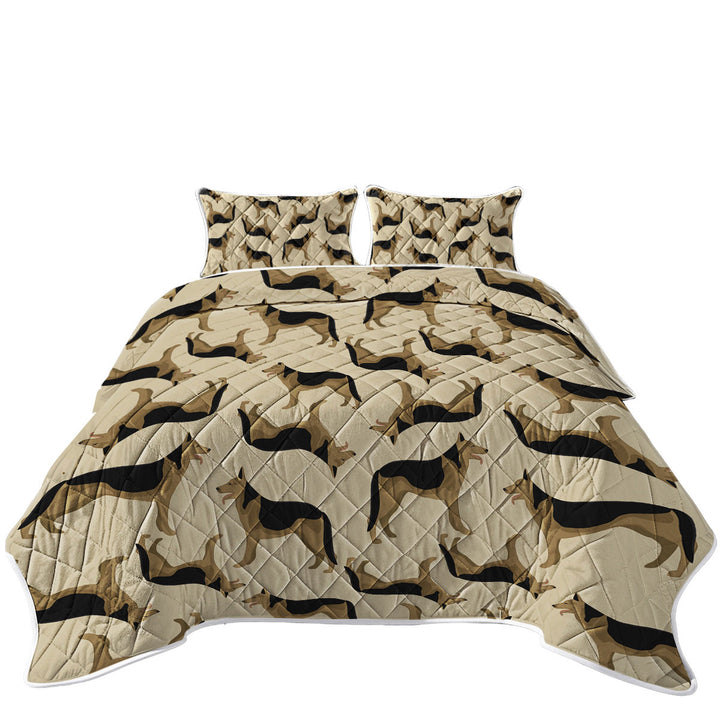 California King Quilt Sets with Pattern of German Shepherd Dog