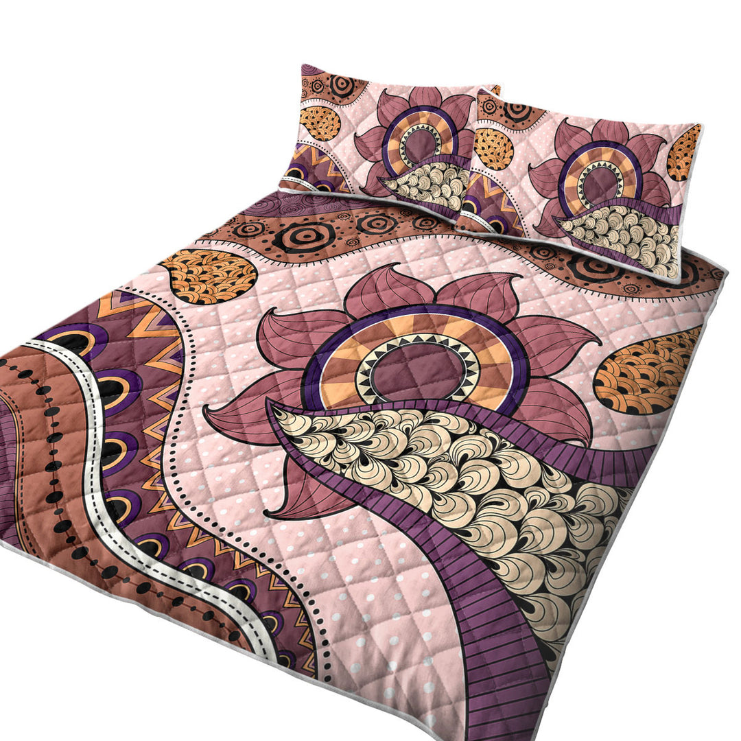 California King Quilt Sets with Purple Hues Oriental Art