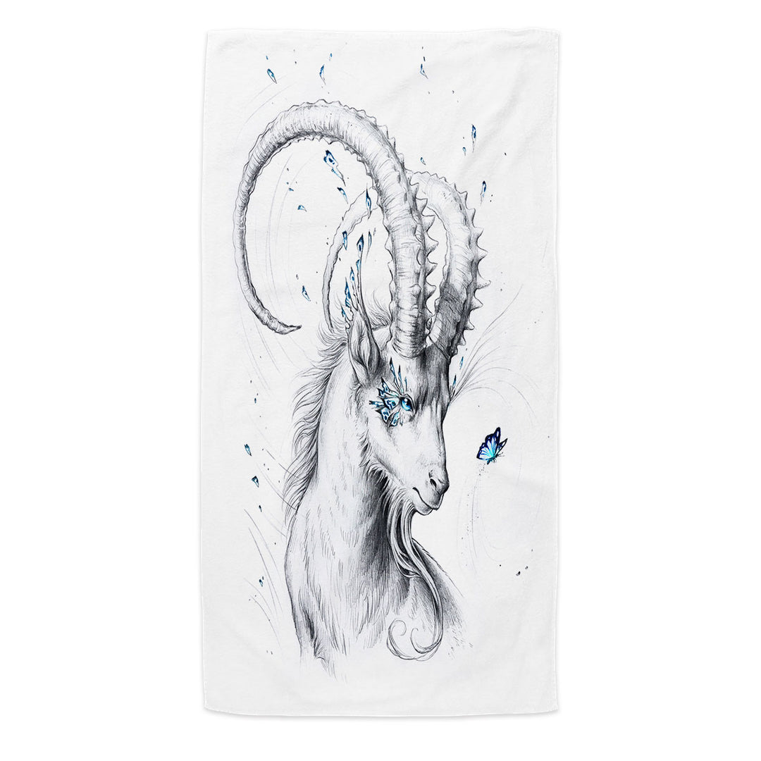 Capricorn Drawing Microfiber Beach Towel