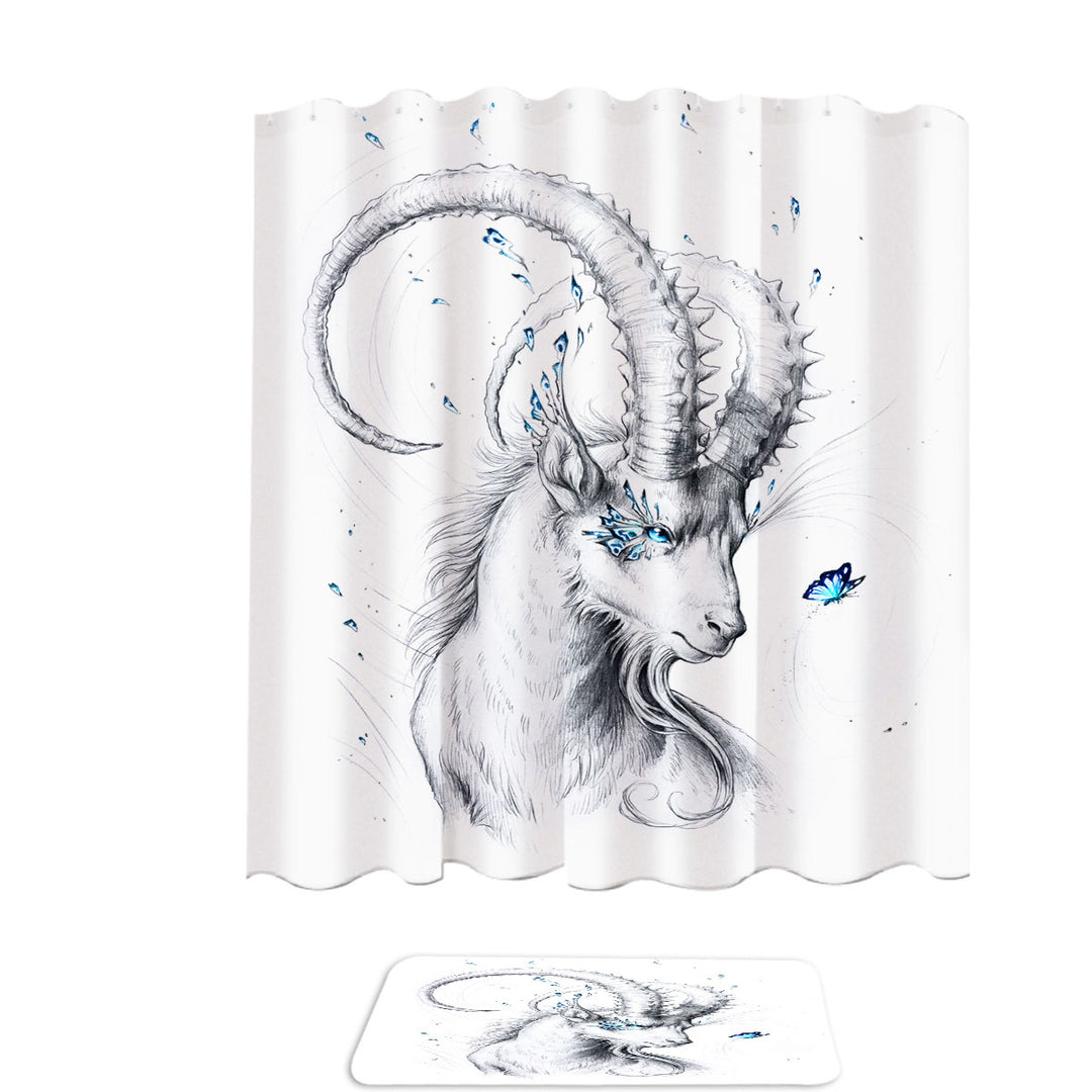 Capricorn Drawing Shower Curtains