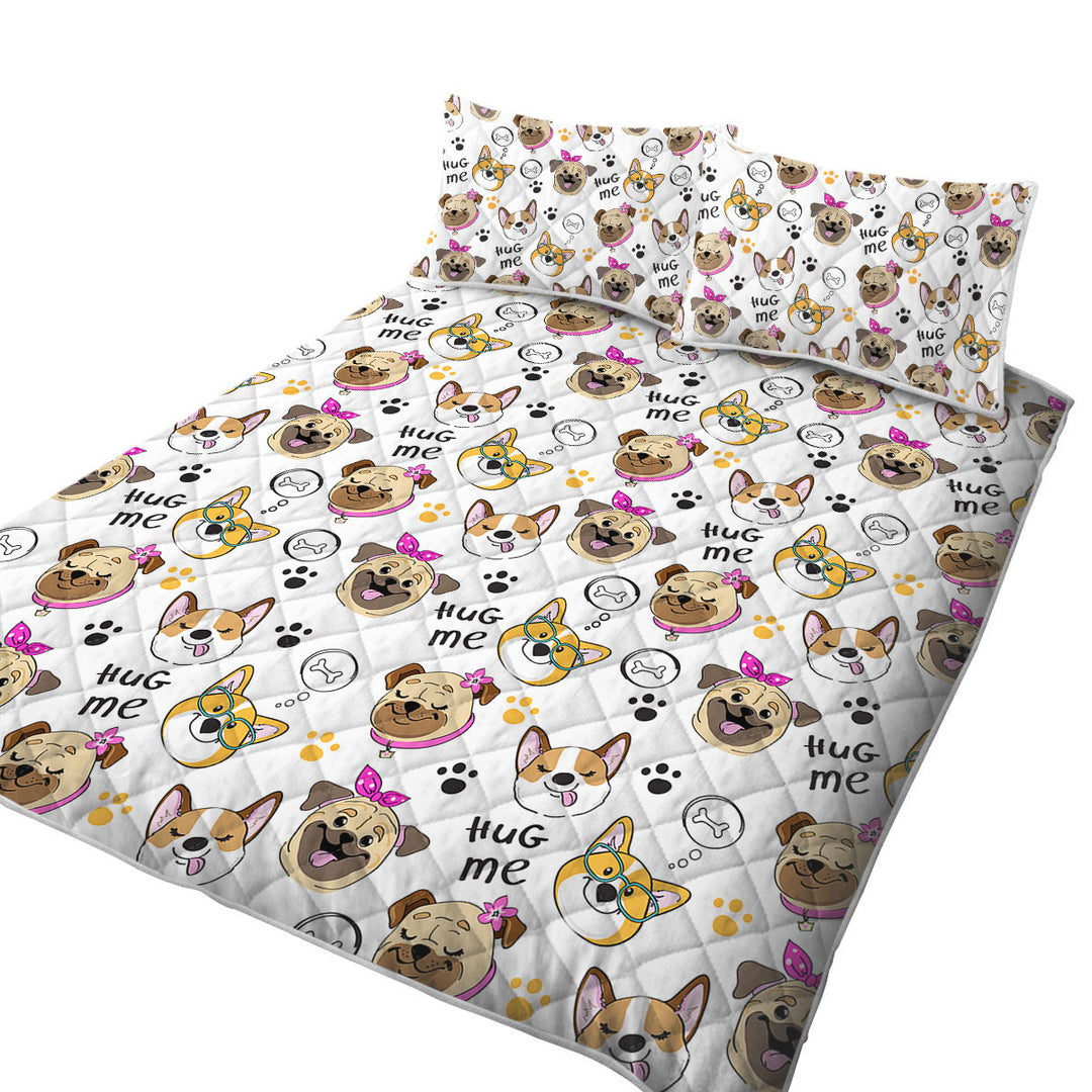Captivating Cute Dogs Pattern Coverlet
